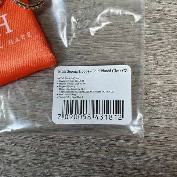 Crystal Haze Gold Mini Serena Hoops - Picture 3 of 12